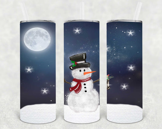 Snowman 20 Oz Skinny Tumbler