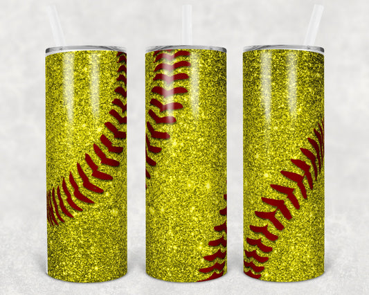 Softball 20 Oz Skinny Tumbler