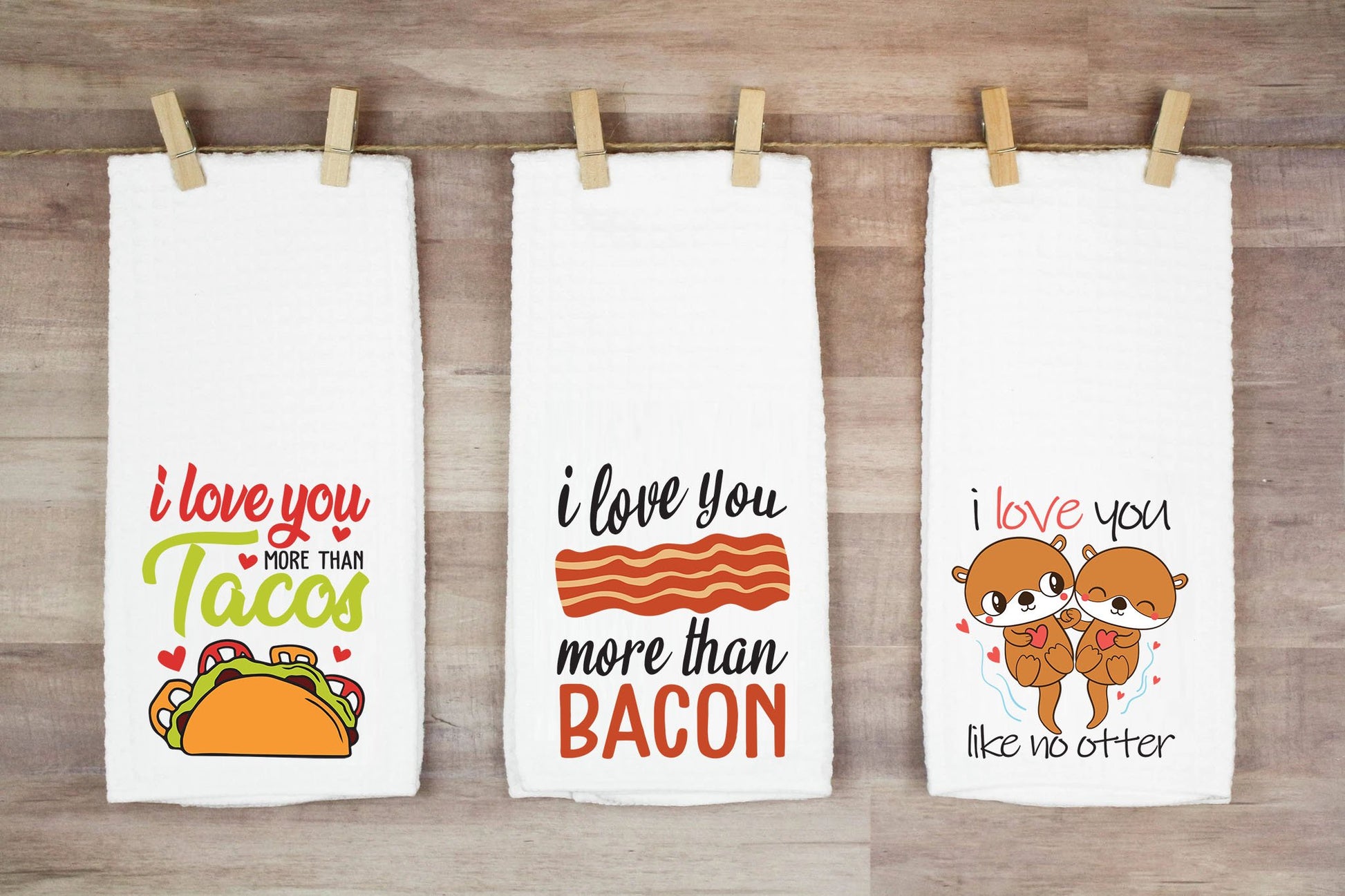 I Love You More Than Bacon Hand Towel