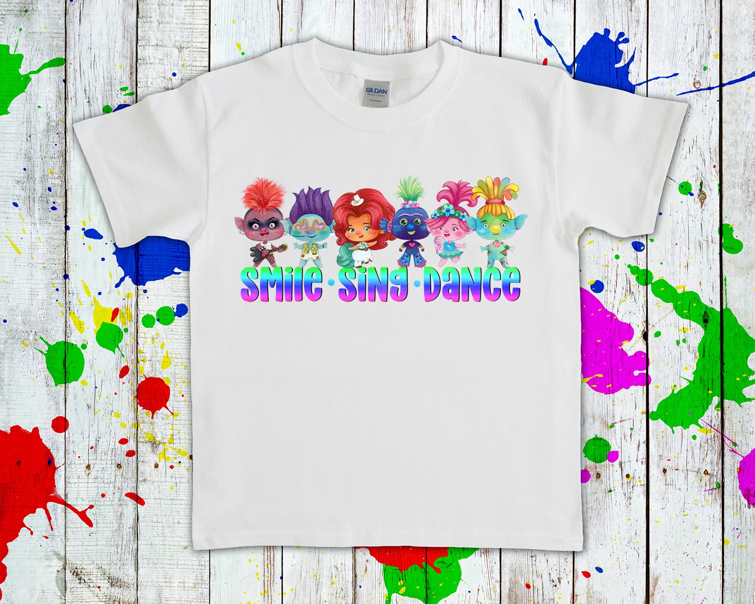 Trolls Smile Sing Dance Graphic Tee Graphic Tee