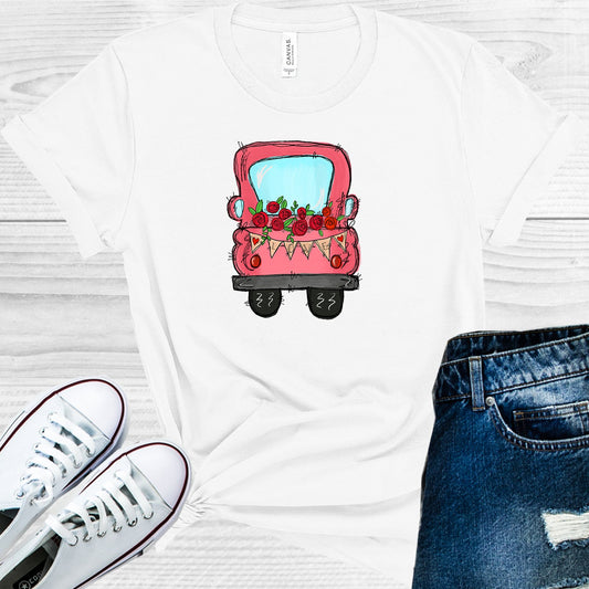 Valentine Roses Doodle Truck Graphic Tee Graphic Tee