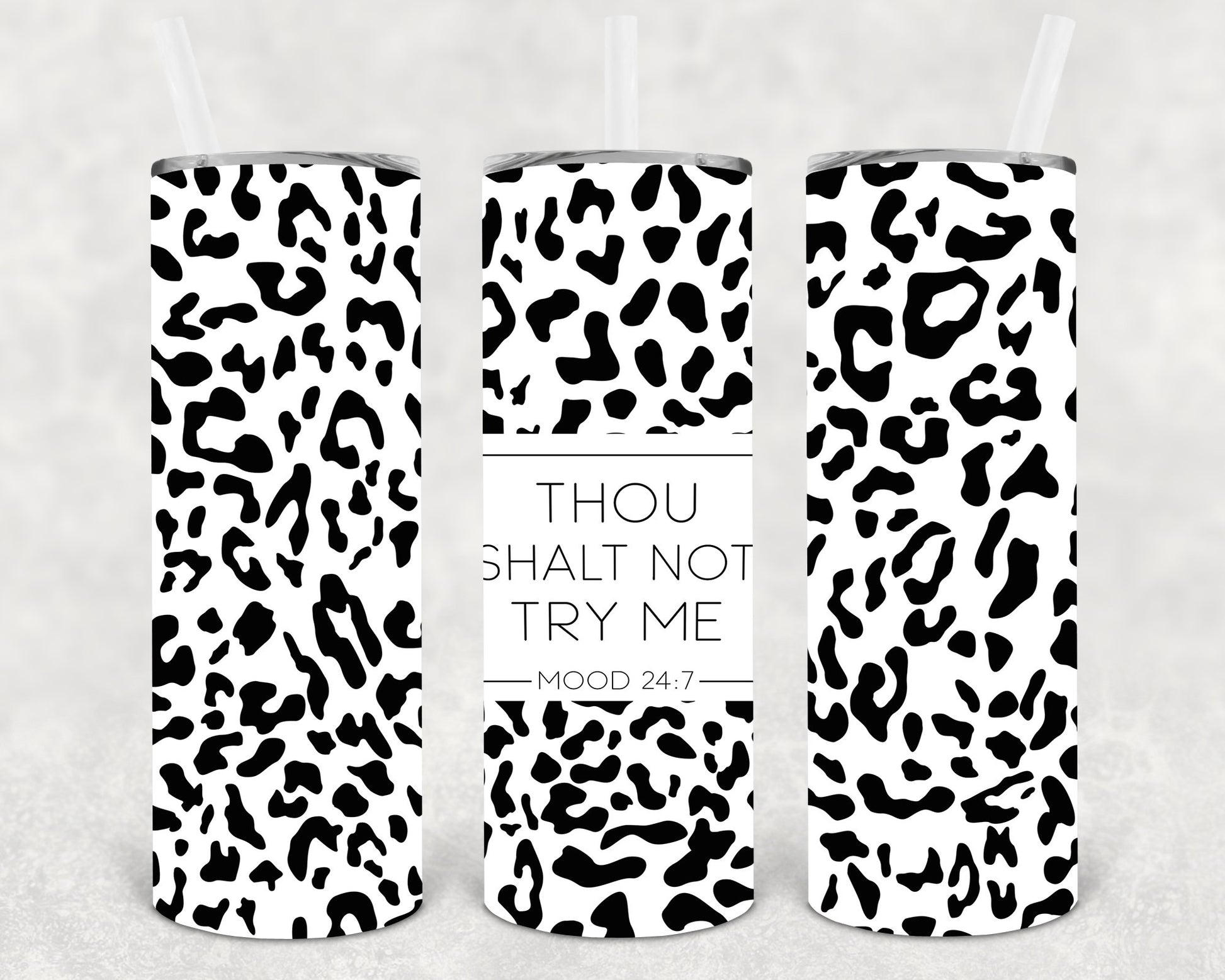 Thou Shalt Not Try Me 20 Oz Skinny Tumbler