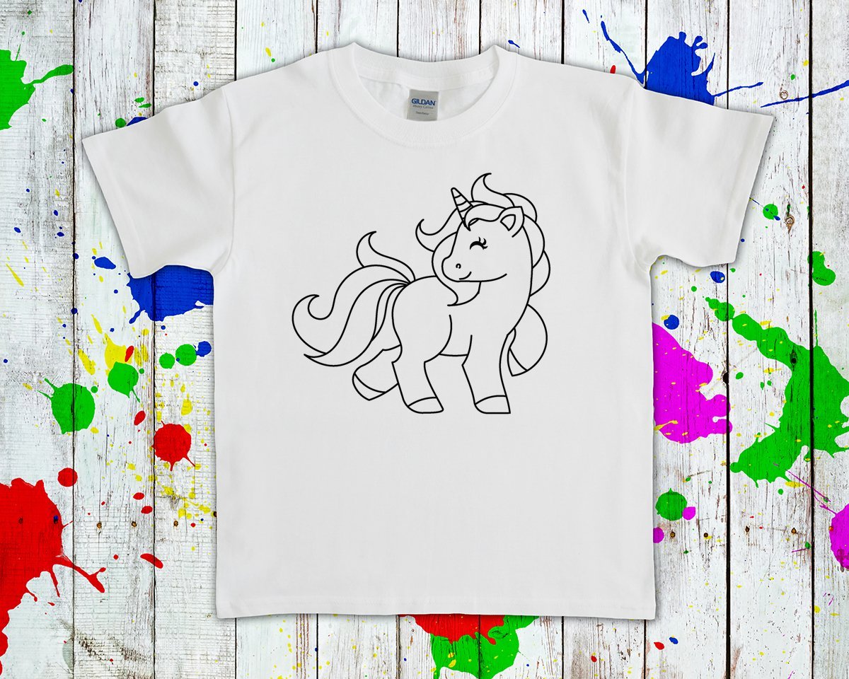 Unicorn Coloring Page Graphic Tee Graphic Tee