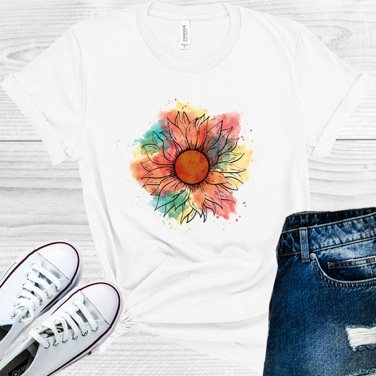 Watercolor Sunflower Graphic Tee Graphic Tee