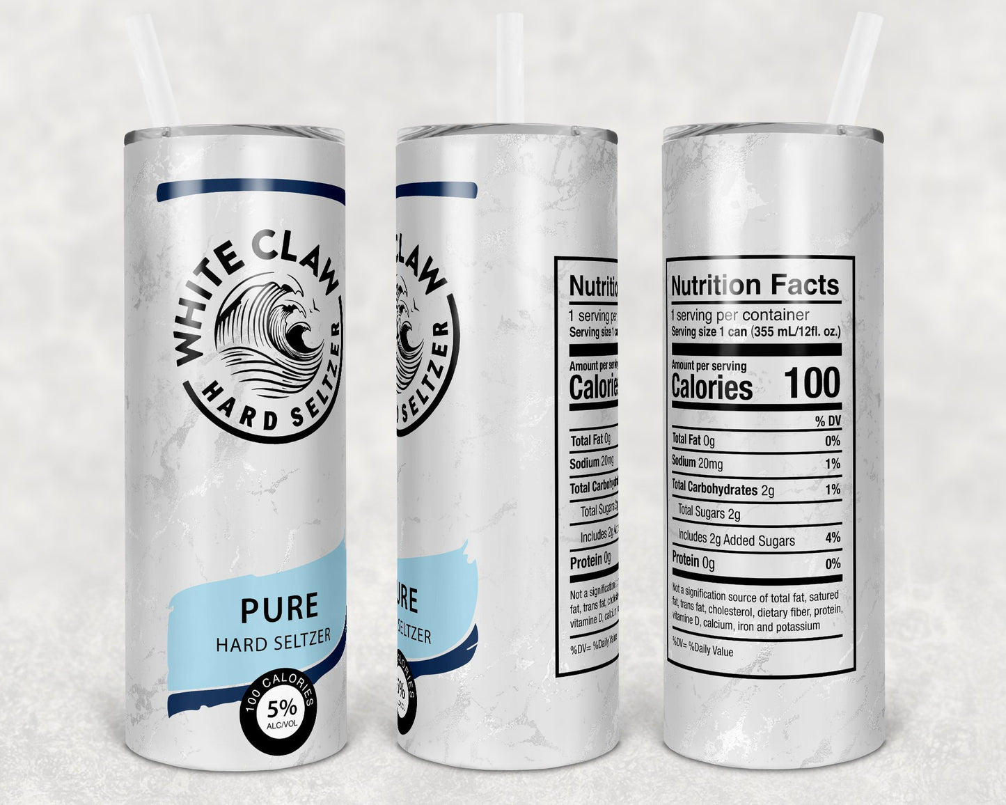 White Claw Pure 20 Oz Skinny Tumbler