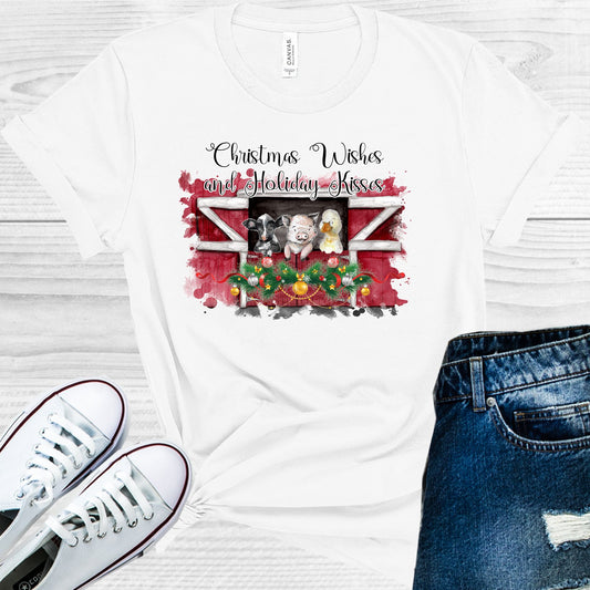 Christmas Wishes And Holiday Kisses Graphic Tee Graphic Tee