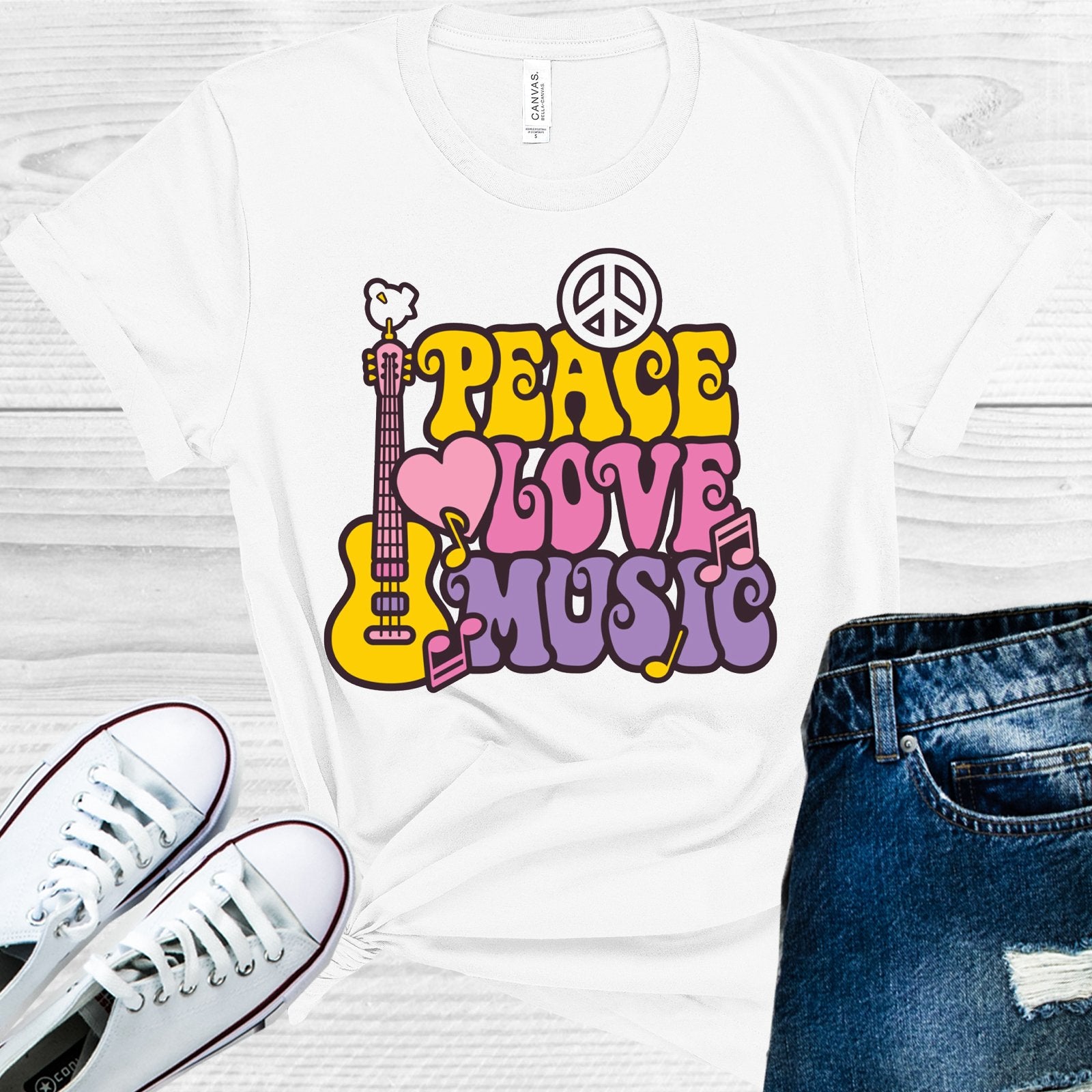 Peace Love Music Woodstock Graphic Tee Graphic Tee